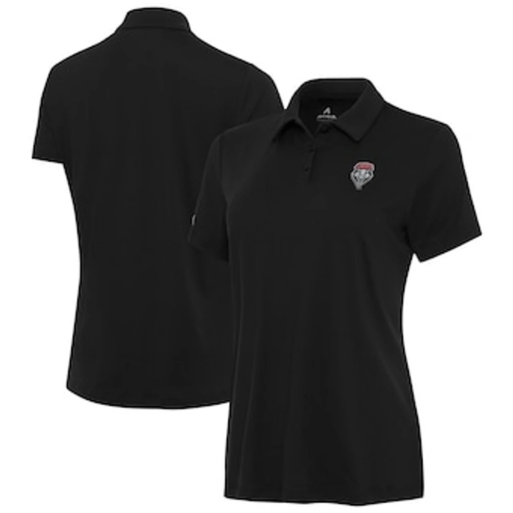 Women's Antigua Black New Mexico Lobos Reprocess Polo
