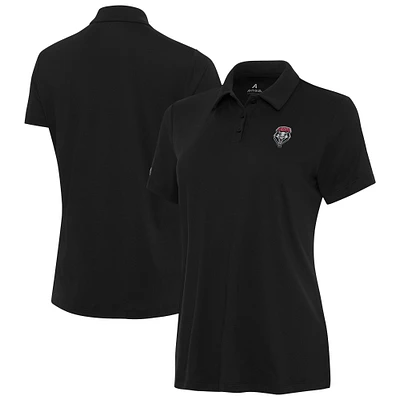 Women's Antigua Black New Mexico Lobos Reprocess Polo