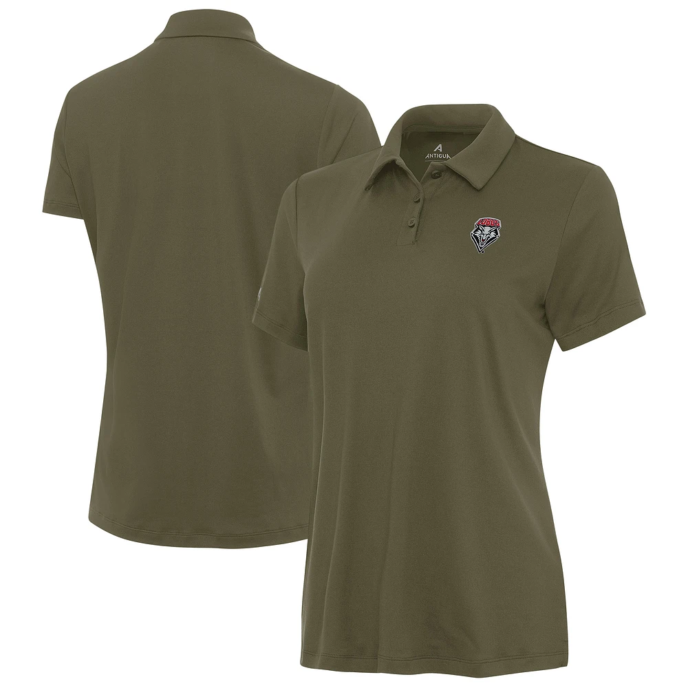 Women's Antigua Olive New Mexico Lobos Reprocess Polo