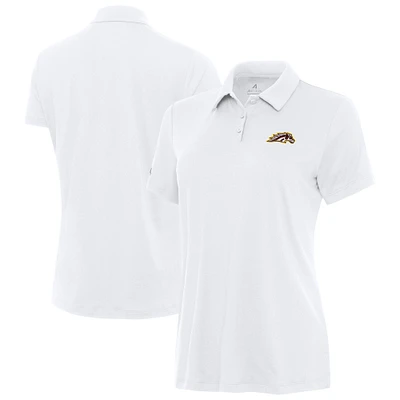 Women's Antigua White Western Michigan Broncos Reprocess Polo