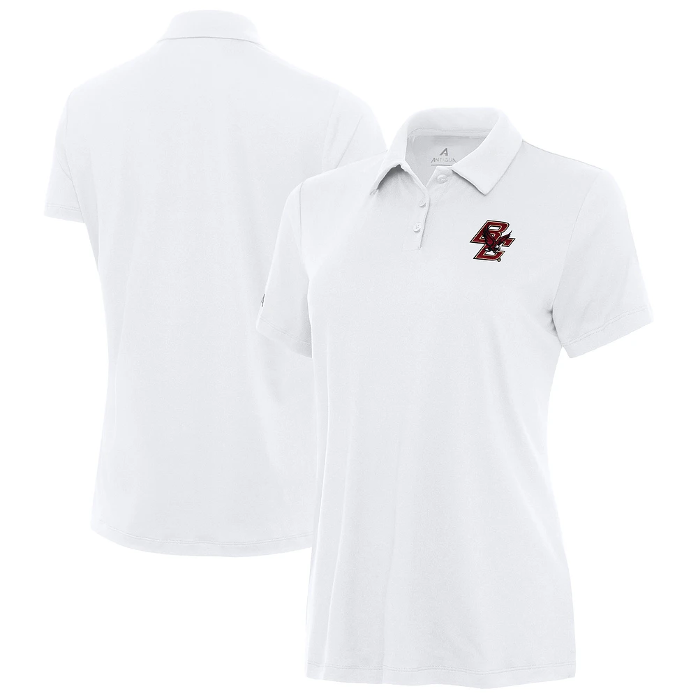 Women's Antigua White Boston College Eagles Reprocess Polo