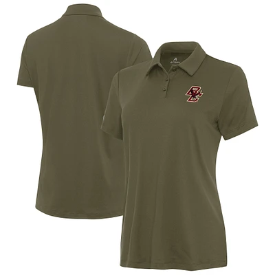Women's Antigua Olive Boston College Eagles Reprocess Polo