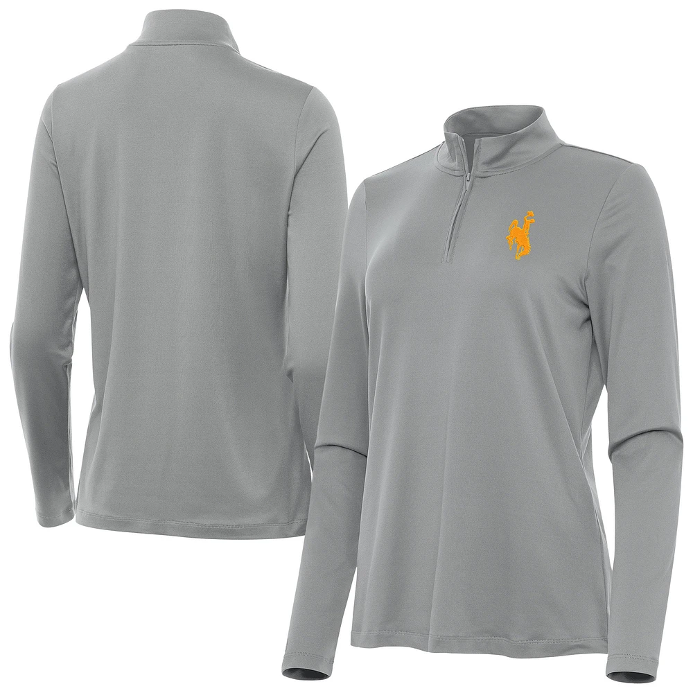 Women's Antigua Wyoming Cowboys Reprocess Quarter-Zip Top
