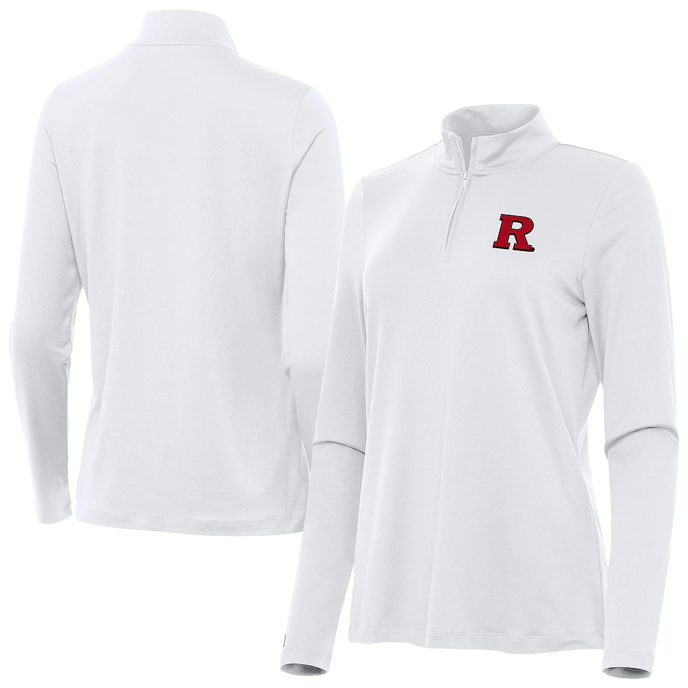 Women's Antigua Rutgers Scarlet Knights Reprocess Quarter-Zip Top