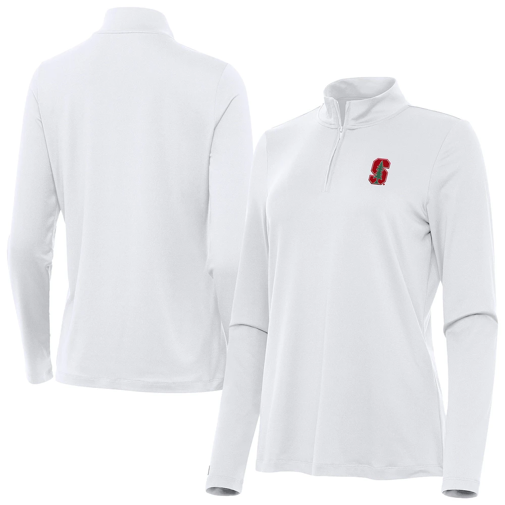 Women's Antigua Stanford Cardinal Reprocess Quarter-Zip Top