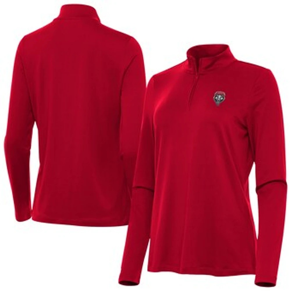 Women's Antigua Cherry New Mexico Lobos Reprocess Quarter-Zip Top