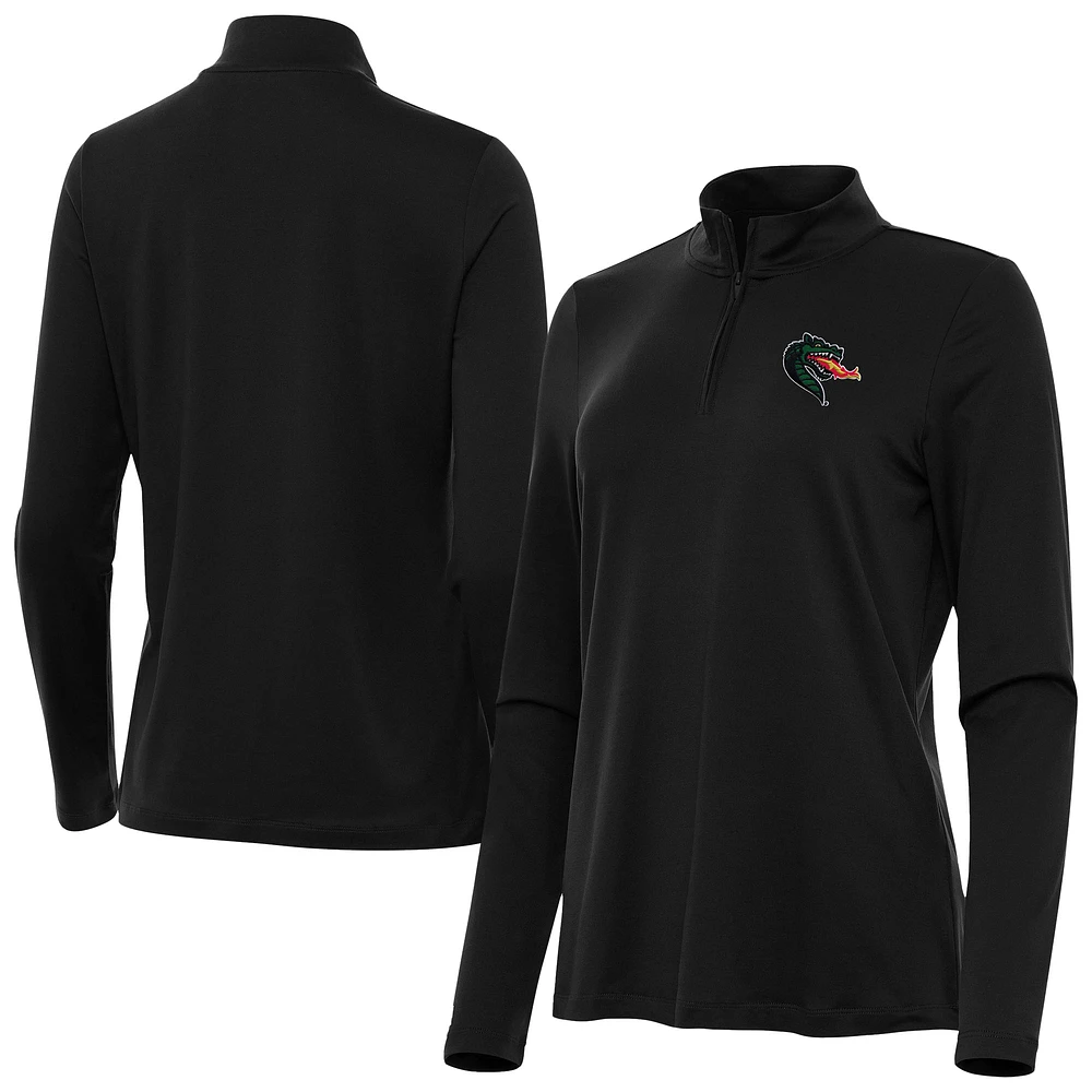 Women's Antigua Black UAB Blazers Reprocess Quarter-Zip Top