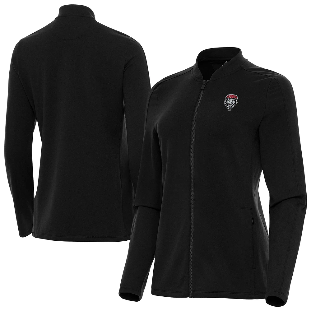 Women's Antigua Black New Mexico Lobos Continual Full-Zip Jacket
