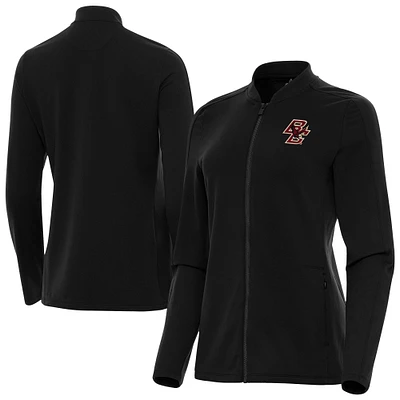 Women's Antigua Black Boston College Eagles Continual Full-Zip Jacket