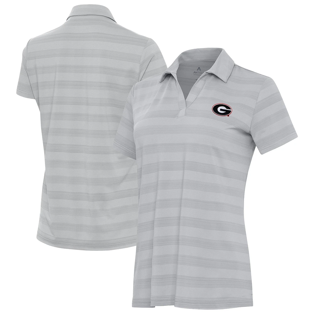 Women's Antigua Gray Georgia Bulldogs Tunnel Polo