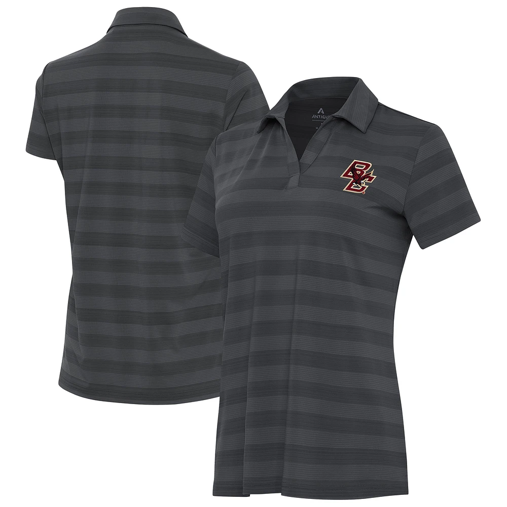 Women's Antigua Pewter Boston College Eagles Tunnel Polo