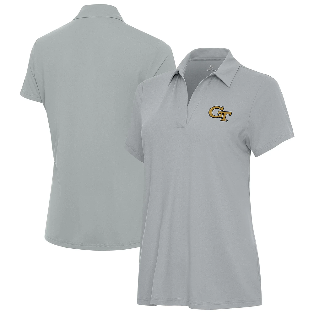 Women's Antigua Gray Georgia Tech Yellow Jackets Era Polo