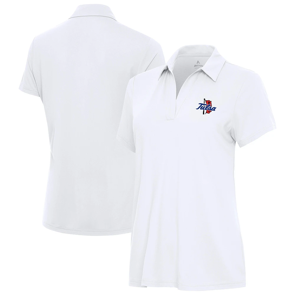 Women's Antigua White Tulsa Golden Hurricane Era Polo