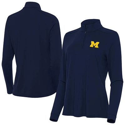 Women's Antigua Navy Michigan Wolverines Intent Quarter-Zip Top