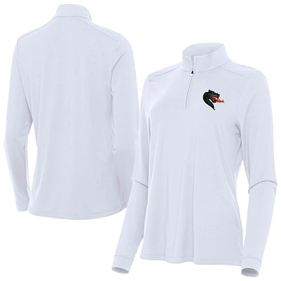 Women's Antigua White UAB Blazers Intent Quarter-Zip Top