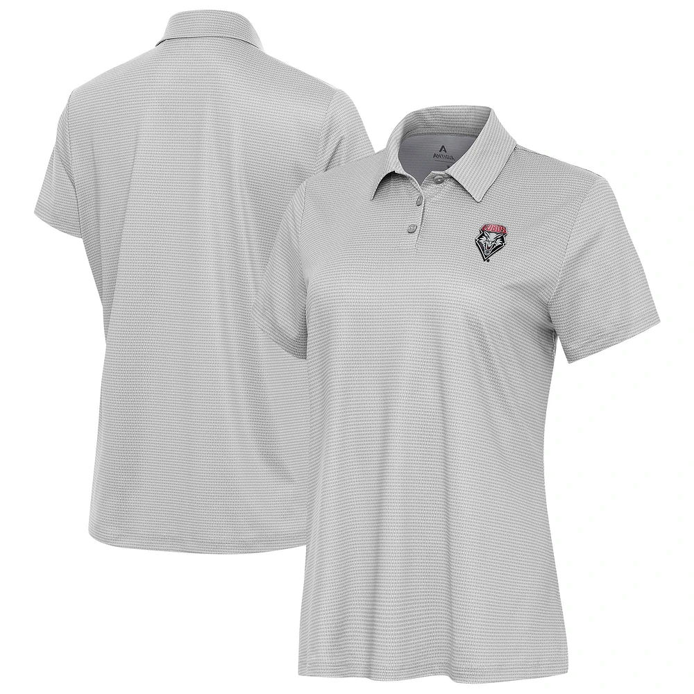 Women's Antigua Gray New Mexico Lobos Rings Polo