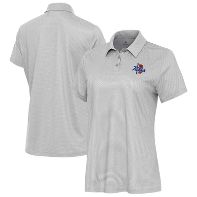 Women's Antigua Gray Tulsa Golden Hurricane Rings Polo