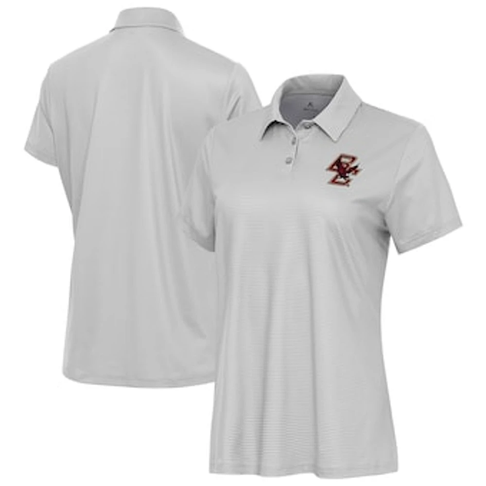 Women's Antigua Gray Boston College Eagles Rings Polo