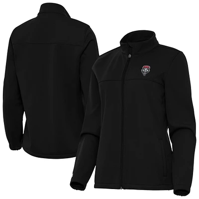 Women's Antigua Black New Mexico Lobos Links 2 Golf Full-Zip Jacket