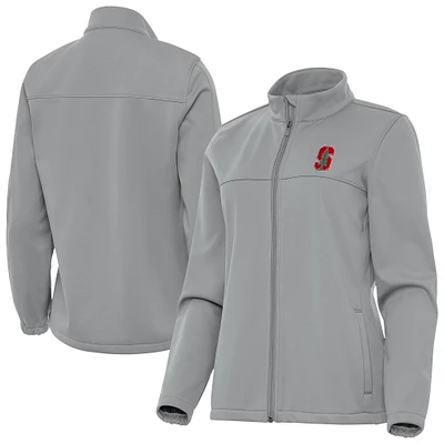 Women's Antigua Gray Stanford Cardinal Links 2 Golf Jacket