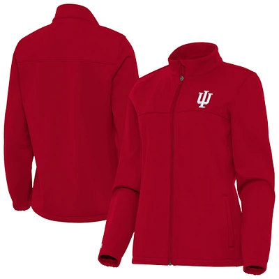 Women's Antigua Crimson Indiana Hoosiers Links 2 Golf Full-Zip Jacket