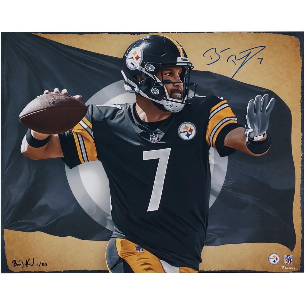 Ben Roethlisberger Pittsburgh Steelers Autographed 16" x 20" Photo Print - Art by Brian Konnick - Limited Edition #1 of 50