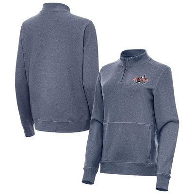Women's Antigua Heather Navy 2025 MLB All-Star Crush Quarter-Zip Sweatshirt