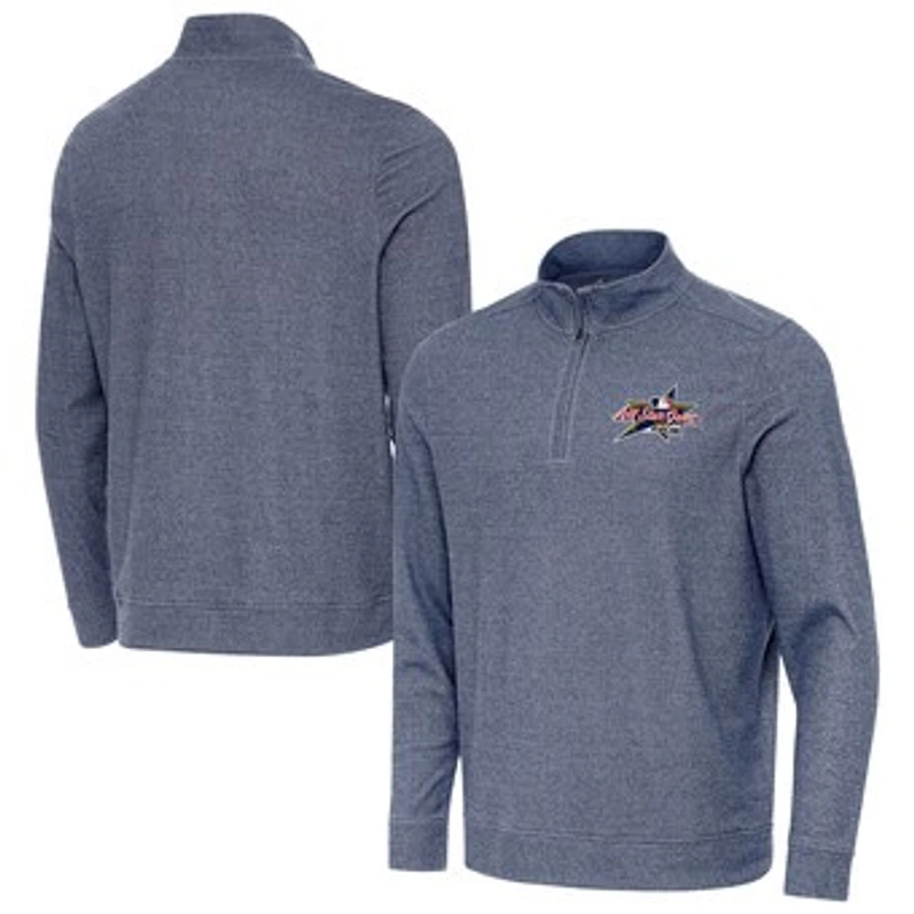Men's Antigua Heather Navy 2025 MLB All-Star Game Subtle Quarter-Zip Sweatshirt