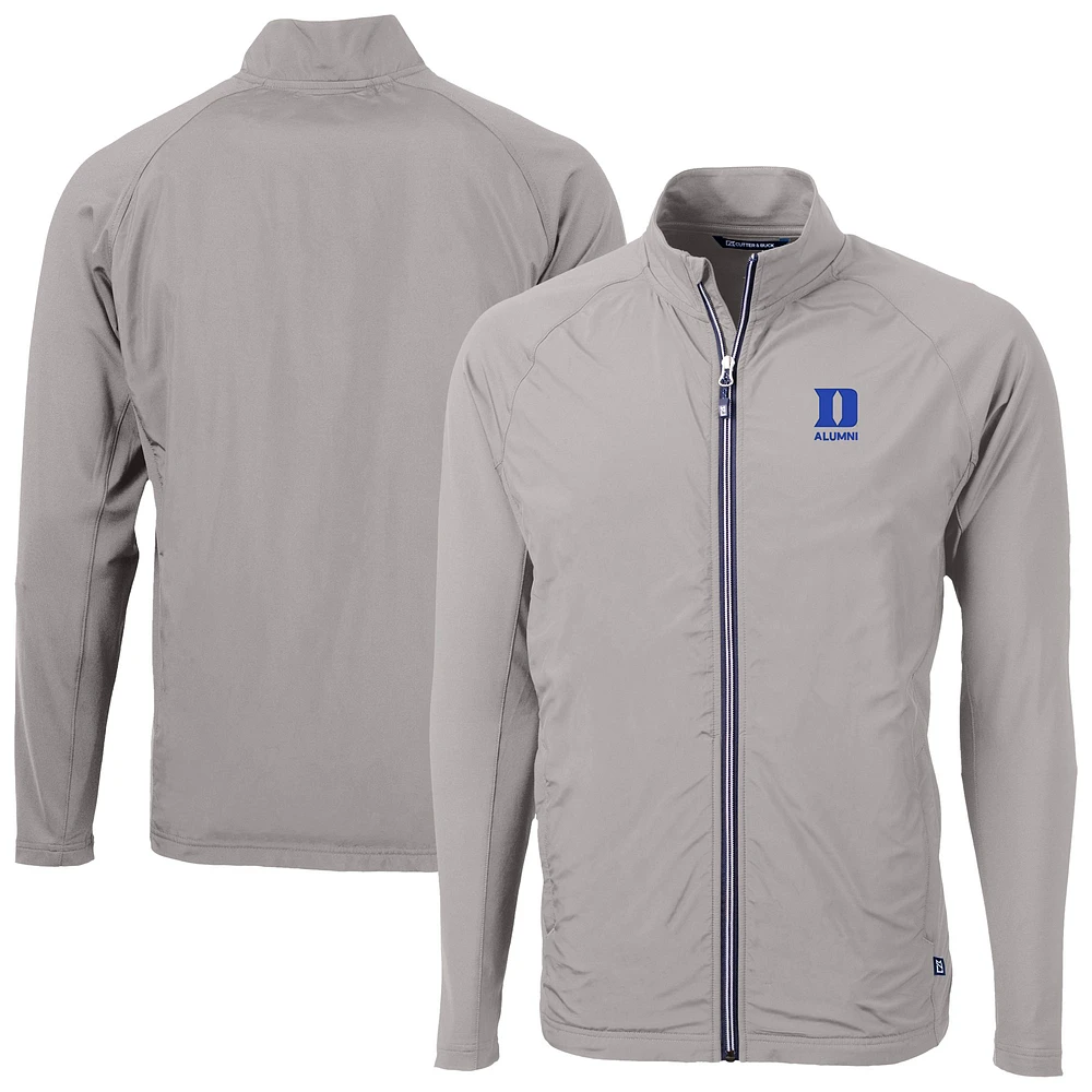 Men's Cutter & Buck Duke Blue Devils Adapt Eco Knit Hybrid Recycled Raglan Full-Zip Jacket