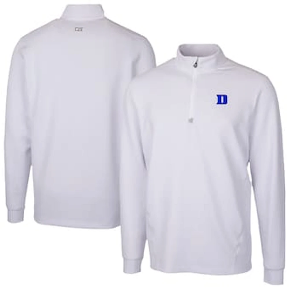 Men's Cutter & Buck Duke Blue Devils Traverse Stretch Eco DryTec Quarter-Zip Top