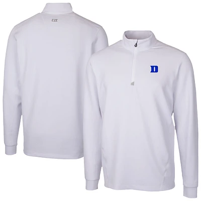 Men's Cutter & Buck Duke Blue Devils Traverse Stretch Eco DryTec Quarter-Zip Top