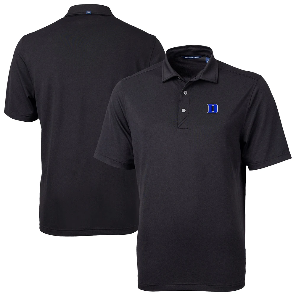 Men's Cutter & Buck Black Duke Blue Devils Virtue Eco Pique Recycled DryTec Polo