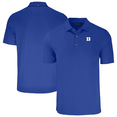 Men's Cutter & Buck Royal Duke Blue Devils Forge Eco Stretch Recycled DryTec Polo