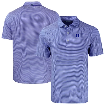 Men's Cutter & Buck Royal Duke Blue Devils Forge Eco Double Stripe Stretch Recycled Polo