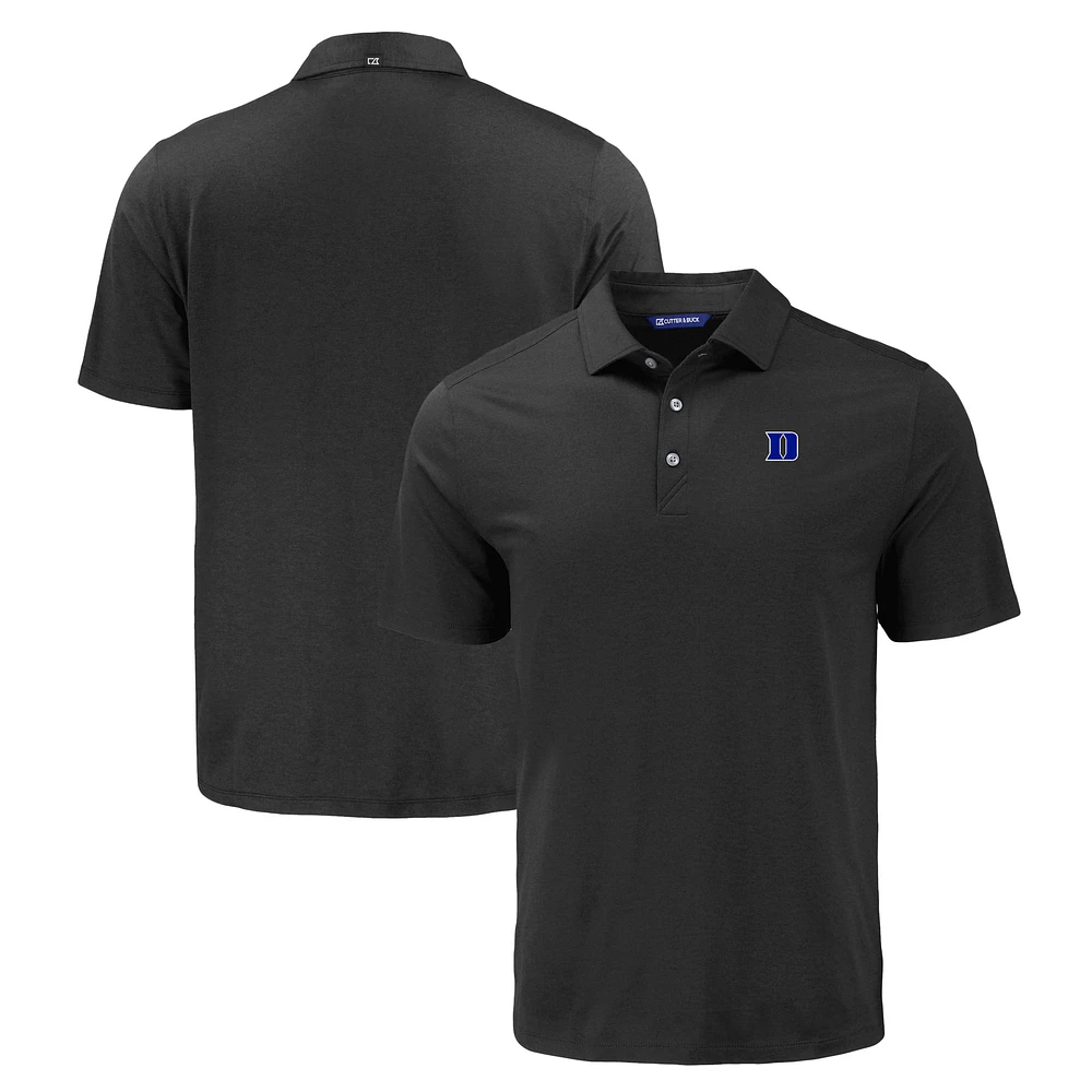 Men's Cutter & Buck Black Duke Blue Devils Coastline Epic Comfort Eco Recycled Polo
