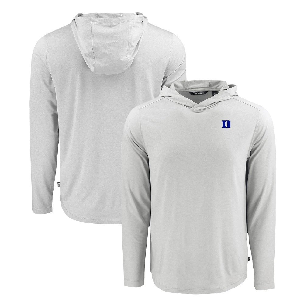 Men's Cutter & Buck Duke Blue Devils Coastline Epic Comfort Eco Recycled Long Sleeve Hoodie T-Shirt