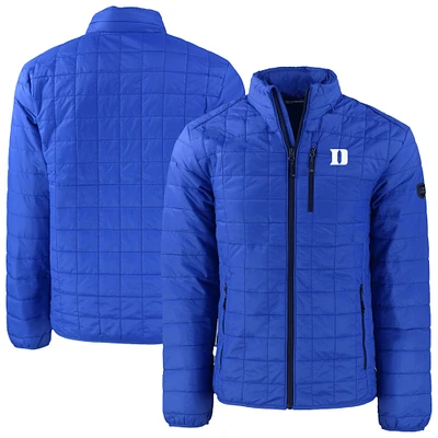 Men's Cutter & Buck Royal Duke Blue Devils Rainier PrimaLoft® Insulated Full-Zip Hoodie Puffer Jacket