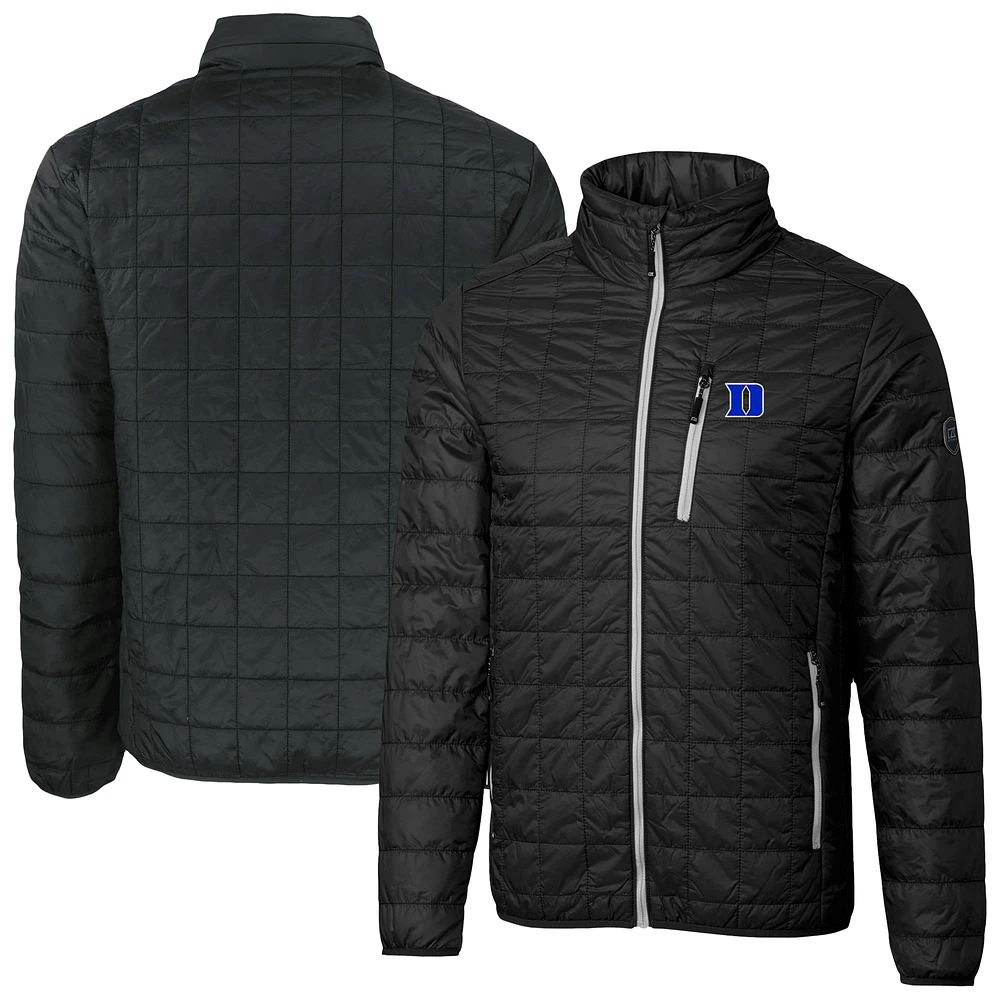Men's Cutter & Buck Duke Blue Devils Rainier PrimaLoft® Insulated Full-Zip Hoodie Puffer Jacket