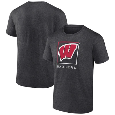 Men's Fanatics Charcoal Wisconsin Badgers Fundamentals Halved Team T-Shirt