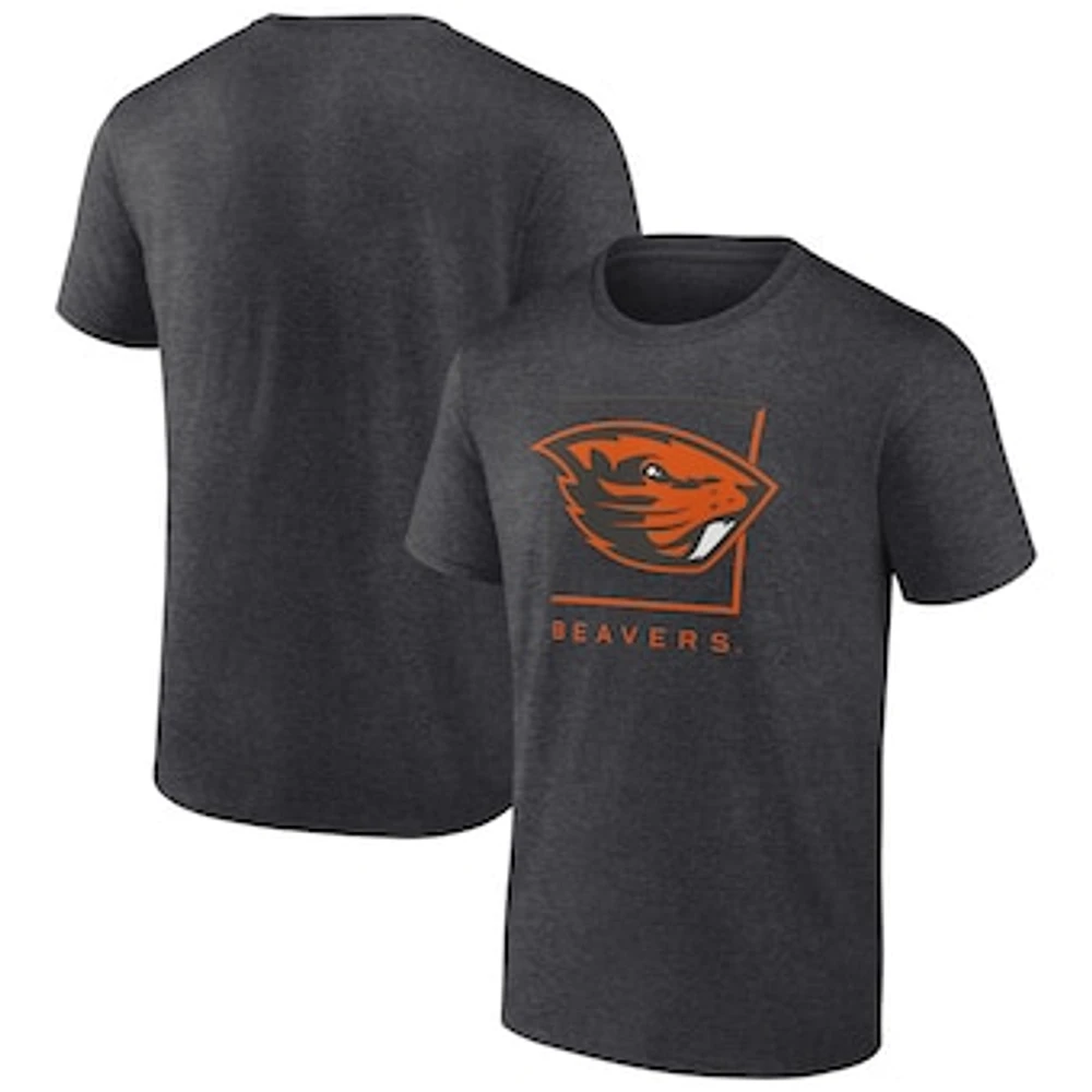 Men's Fanatics Charcoal Oregon State Beavers Fundamentals Halved Team T-Shirt