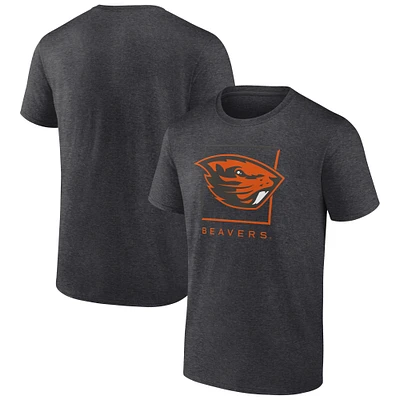 Men's Fanatics Charcoal Oregon State Beavers Fundamentals Halved Team T-Shirt