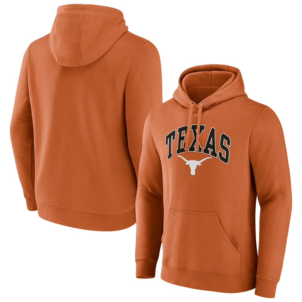 Men's Fanatics Burnt Orange Texas Longhorns Classic Arched Applique Fleece Pullover Hoodie
