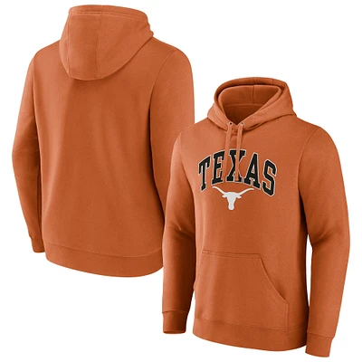 Men's Fanatics Burnt Orange Texas Longhorns Classic Arched Applique Fleece Pullover Hoodie