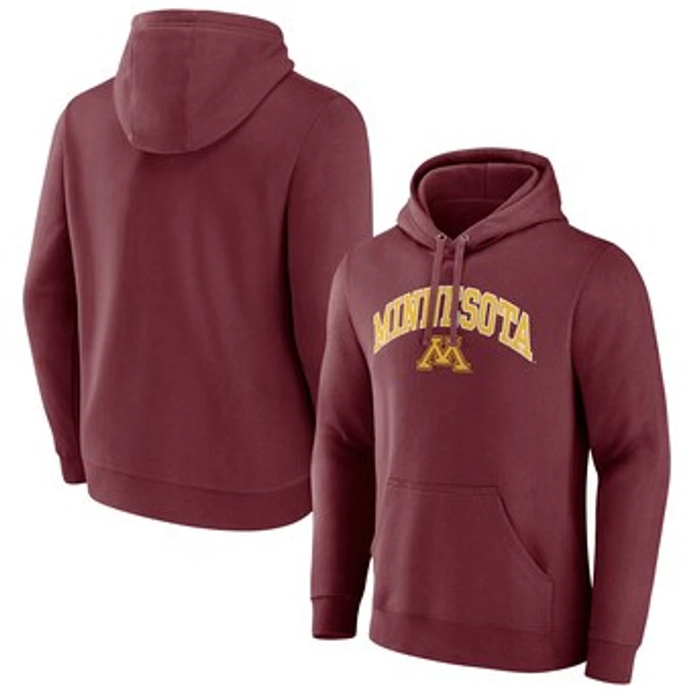 Men's Fanatics Maroon Minnesota Golden Gophers Classic Arched Applique Fleece Pullover Hoodie