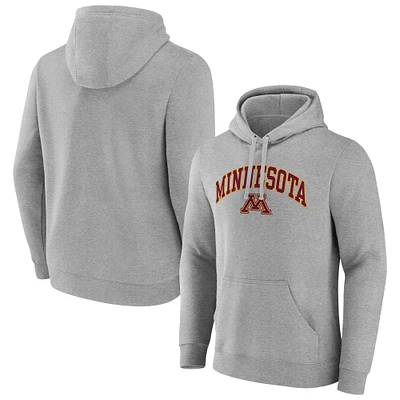 Men's Fanatics Gray Minnesota Golden Gophers Classic Arched Applique Fleece Pullover Hoodie