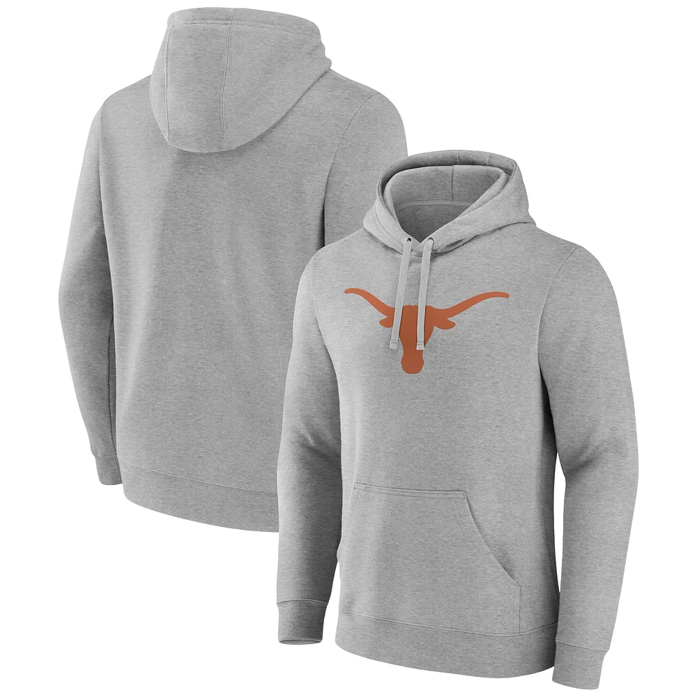 Men's Fanatics Gray Texas Longhorns Primary Logo Pullover Hoodie