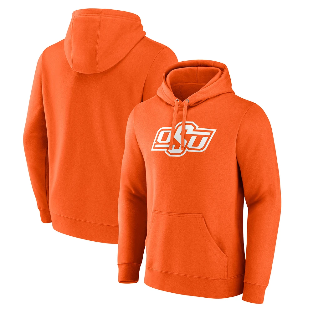 Men's Fanatics Orange Oklahoma State Cowboys Applique Fleece Pullover Hoodie