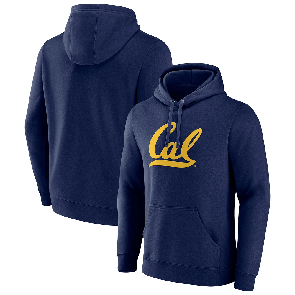 Men's Fanatics Navy Cal Bears Applique Fleece Pullover Hoodie