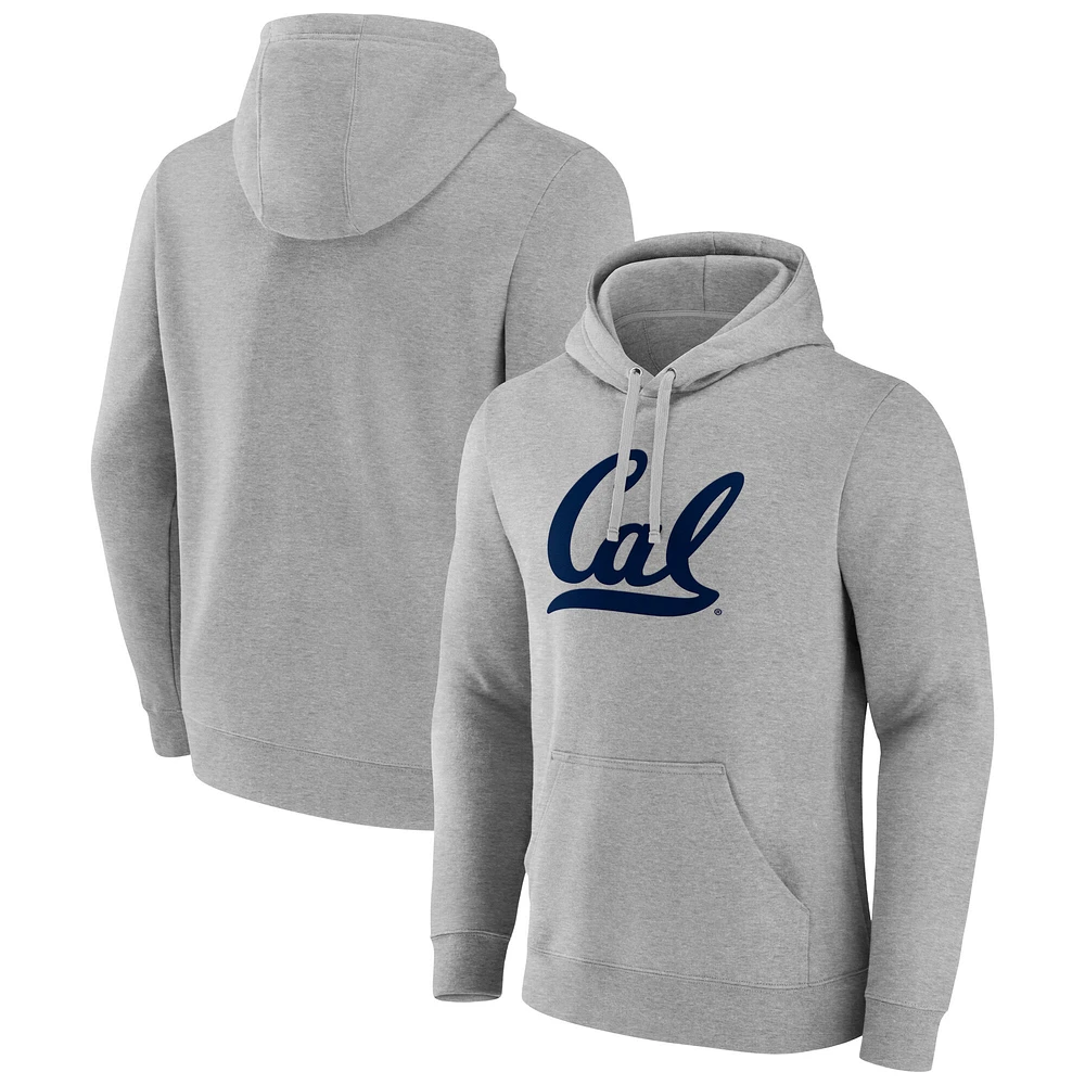 Men's Fanatics Gray Cal Bears Applique Fleece Pullover Hoodie