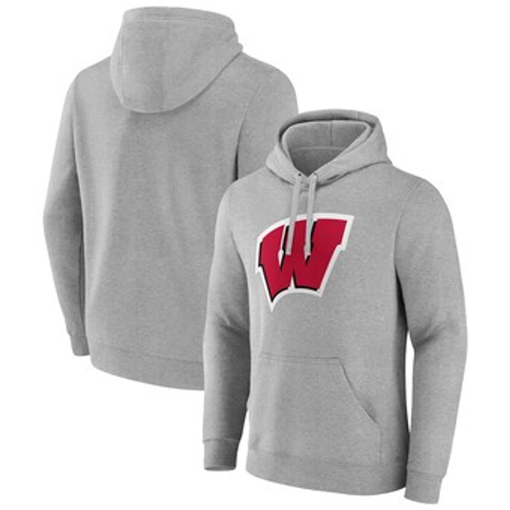 Men's Fanatics Wisconsin Badgers Applique Fleece Pullover Hoodie